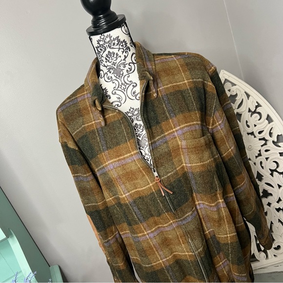 VINTAGE Ralph Lauren Lambs Wool Plaid Zip Up Jacket Size 3x Shacket Shirt Jacket - Picture 2 of 12